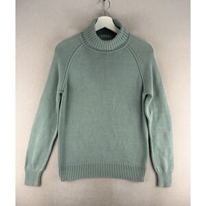Jeanne Pierre Women's Sz M Mint Green Knit Pullover Sweater Turtleneck Cotton